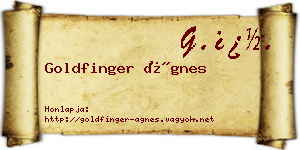 Goldfinger Ágnes névjegykártya